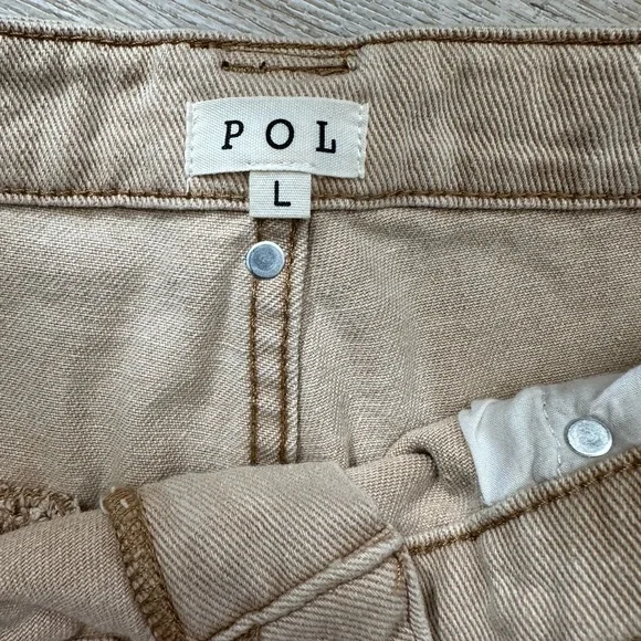 Pol Distressed Edge Cargo Pants Beige Large - Picture 6 of 8